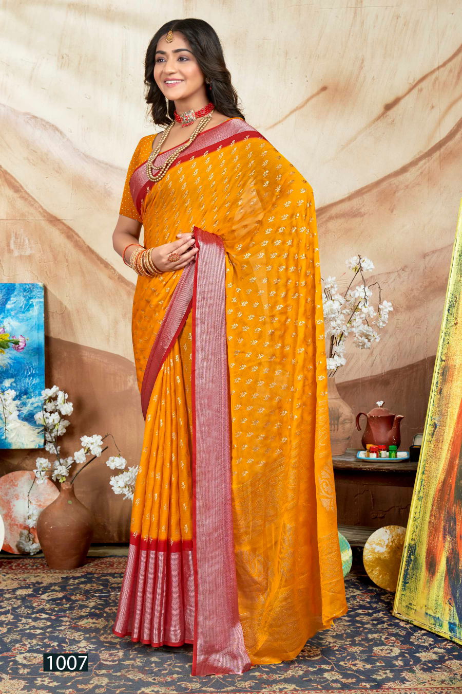 Saroj Jalpari Vol 4 Designer Chiffon Sarees Catalog